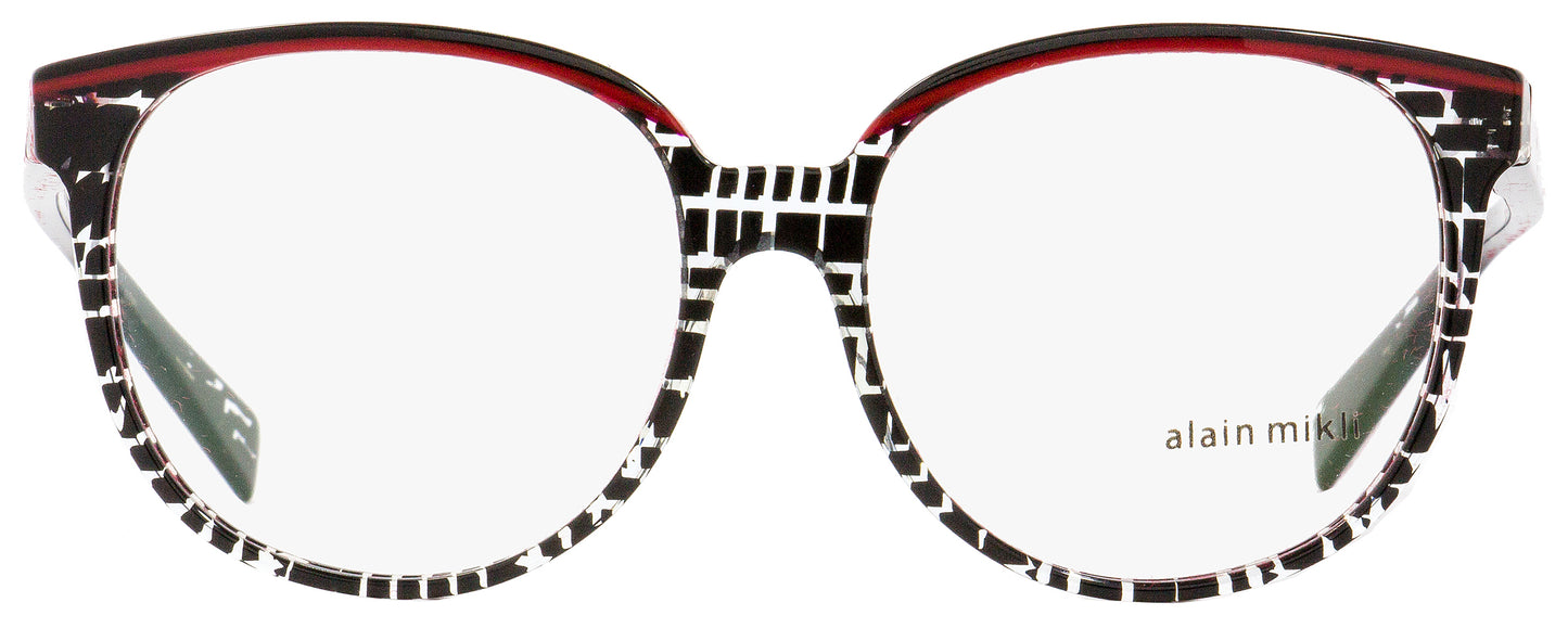 Alain Mikli Oval Eyeglasses A03050 E009 Black/Red/Crystal 55mm 3050