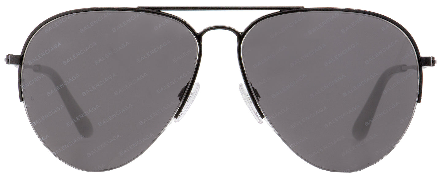 Balenciaga Pilot Sunglasses BA125 02A Matte Black 58mm BA0125