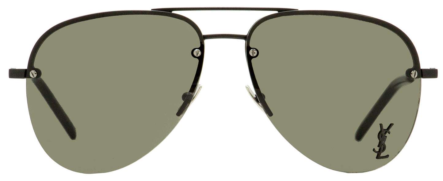 Saint Laurent Pilot Sunglasses Classic 11 M 001 Matte/Shiny Black 59mm YSL
