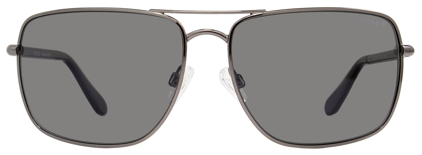 Corsa Rectangular Sunglasses Enzo C06 Gunmetal/Carbon Fiber Polarized