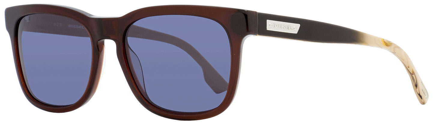 Diesel Rectangular Sunglasses DL0151 45V Shiny Light Brown 55mm 151