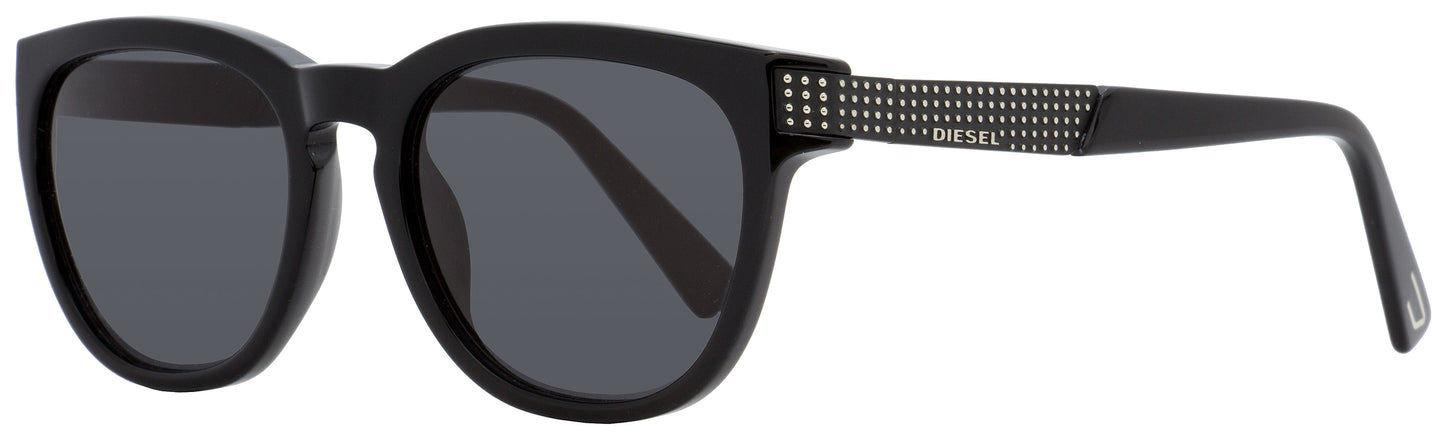 Diesel Oval Sunglasses DL0237 01A Shiny Black 51mm 237
