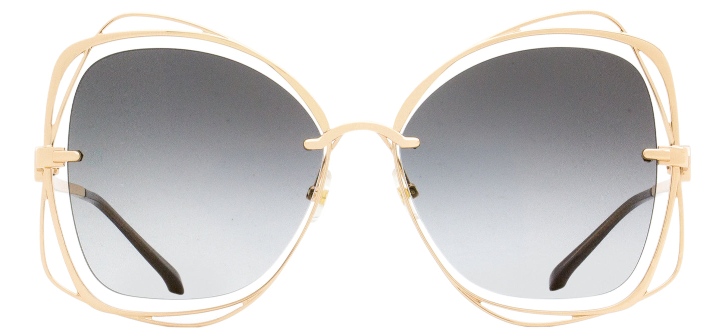 Elie Saab Halo Sunglasses ES043/S DDB5B Gold/Black 59mm