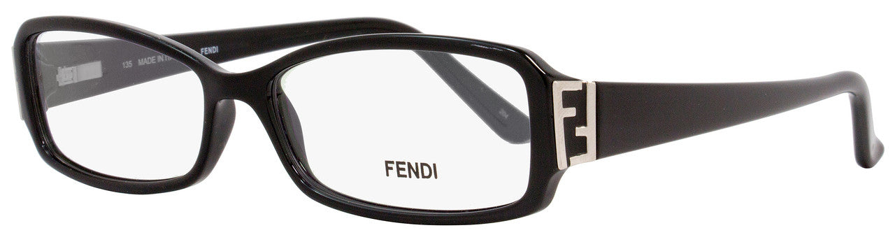 Fendi Rectangular Eyeglasses F974 001 Size: 53mm Shiny Black 974