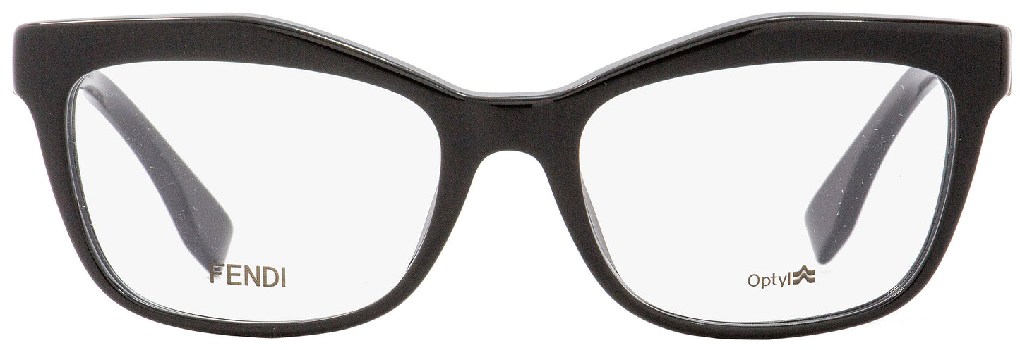 Fendi Rectangular Eyeglasses FF0050 KKL Black/Gold/Gunmetal 53mm 050