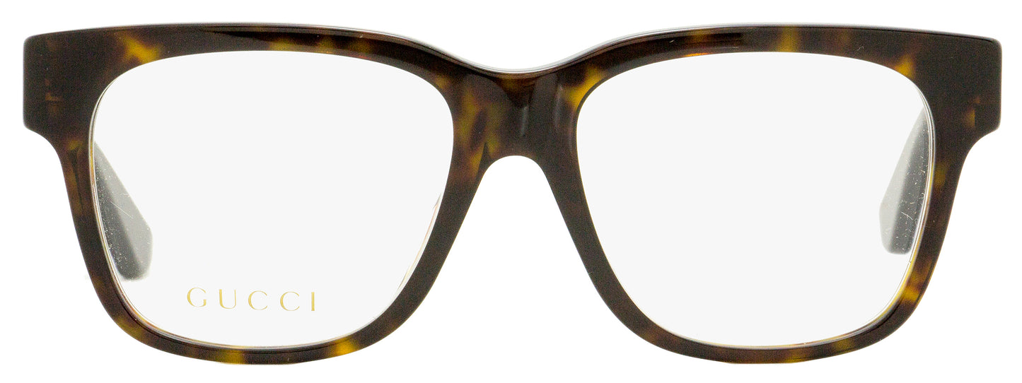 Gucci Square Eyeglasses GG0342OA 002 Dark Havana/Black/Cream 53mm 342