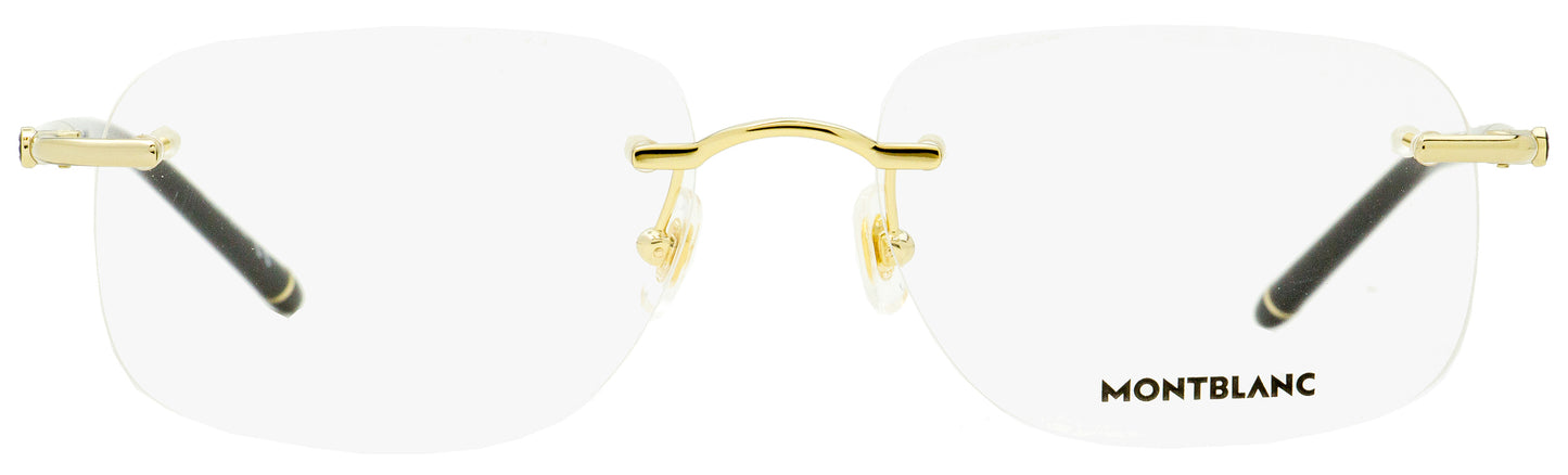 Montblanc Rimless Eyeglasses MB0071O 003 Gold/Black 58mm 0071