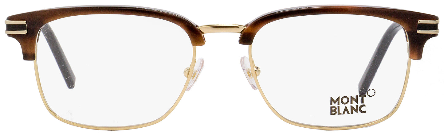 Montblanc Rectangular Eyeglasses MB669 048 Gold/Striped Havana/Black 53mm 669
