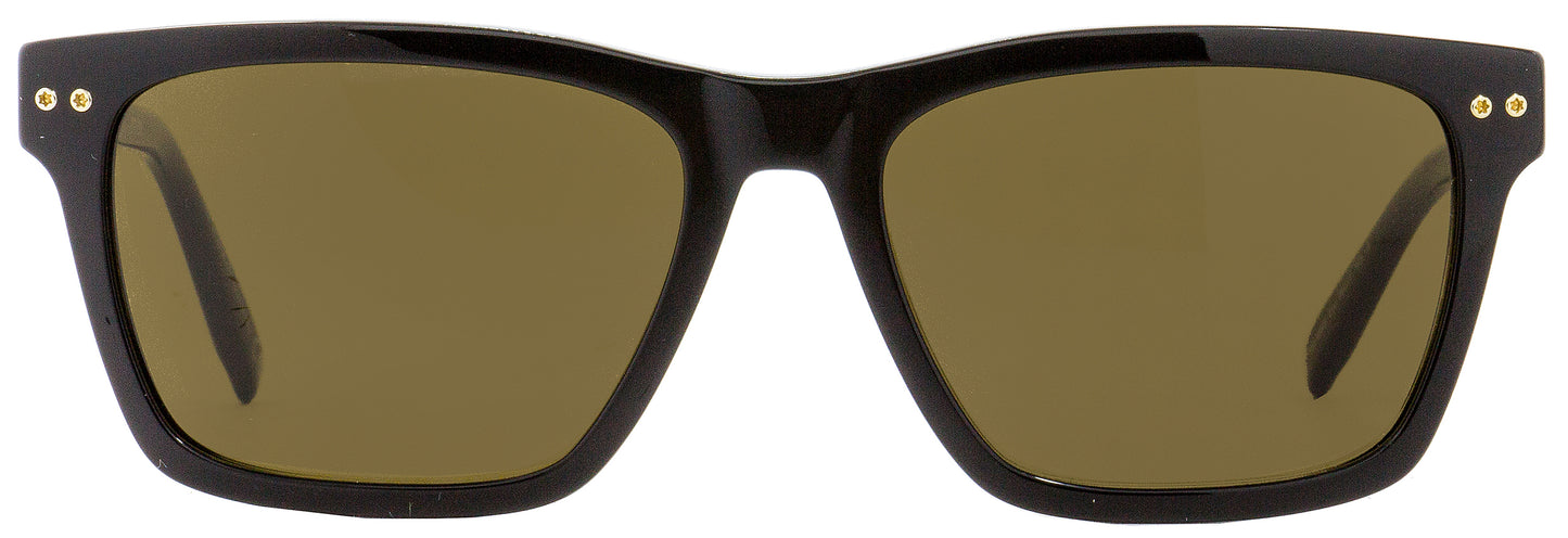 Montblanc Rectangular Sunglasses MB694S 01J Shiny Black 56mm 694