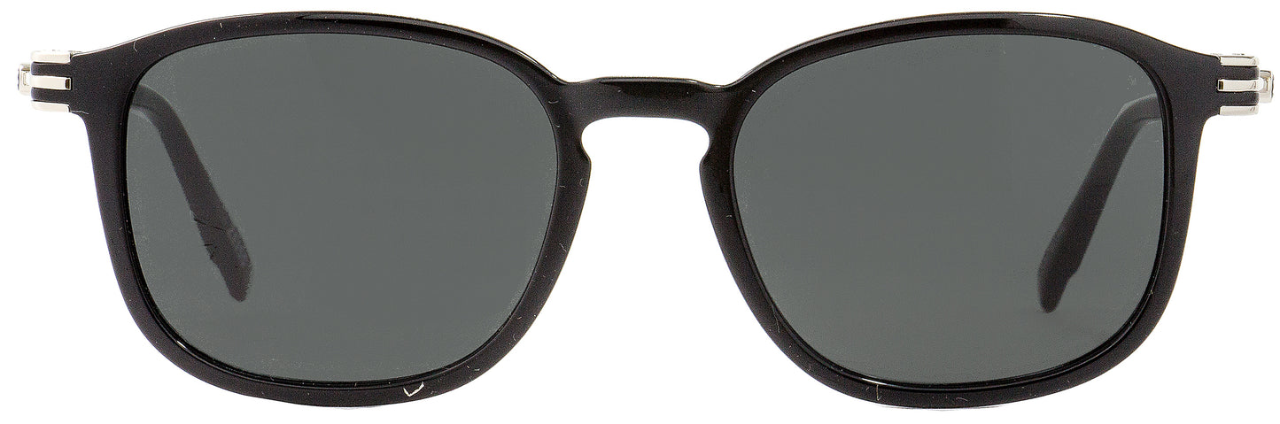 Montblanc Oval Sunglasses MB698S 01A Shiny Black/Palladium 52mm 698