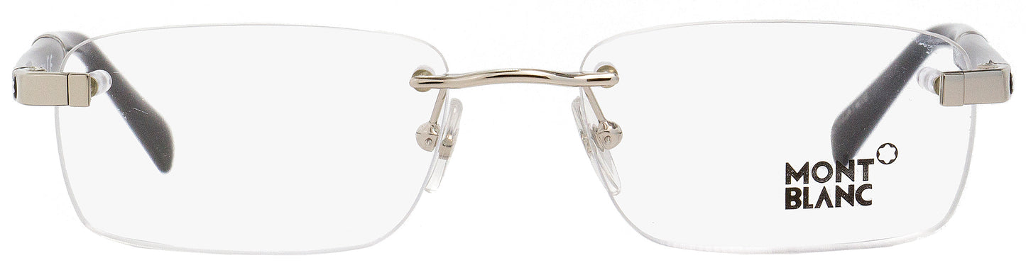Montblanc Rimless Eyeglasses MB9101 F80 Rhodium/Black 53mm 9101