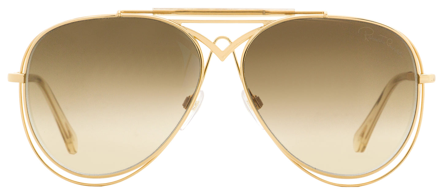 Roberto Cavalli Pilot Sunglasses RC1054 Civitella 28G Gold/Clear 57mm 1054
