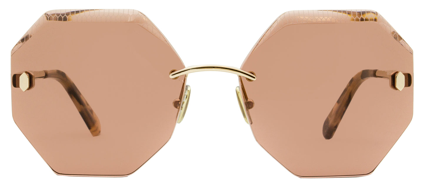 Roberto Cavalli Rimless Sunglasses RC1131 28S Gold/Rose Havana 61mm 1131
