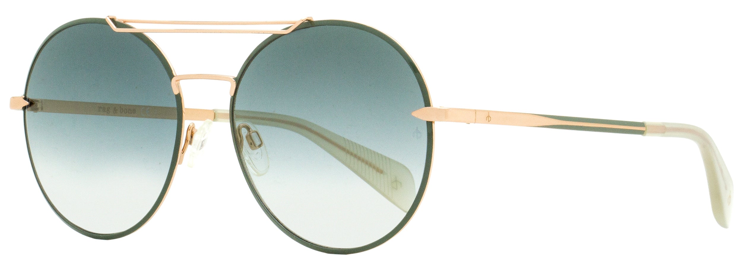 Rag n Bone Sunglasses RNB1011/S Rag And Bone Green Shaded Silver Round Sunglasses RNB1011/S  main image 3