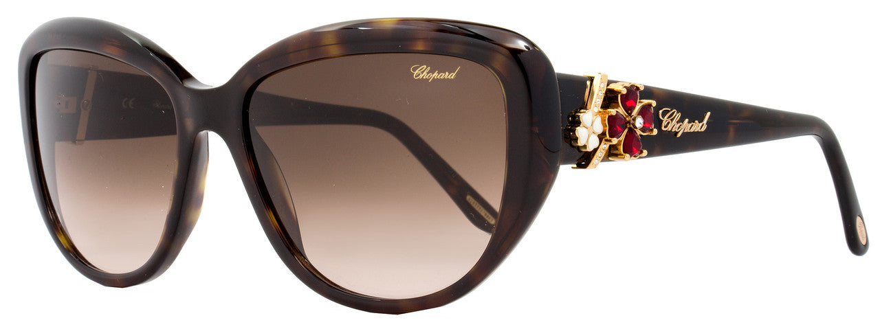 Chopard Rectangular Sunglasses SCH147S 0722 Shiny Tortoise 147