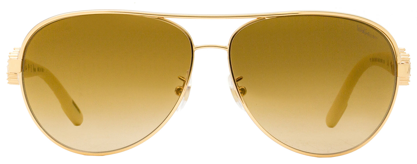 Chopard Happy Diamonds Sunglasses SCHC26S 8FCG Gold/Ivory 61mm C26