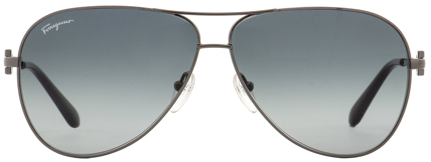 Ferragamo Pilot Sunglasses SF109S 033 Dark Gunmetal/Black 109
