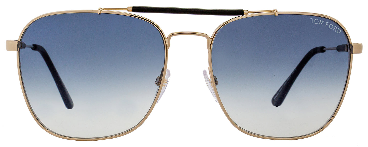 Tom Ford Square Sunglasses TF377 Edward 28W Rose Gold/Matte Black 58mm FT0377