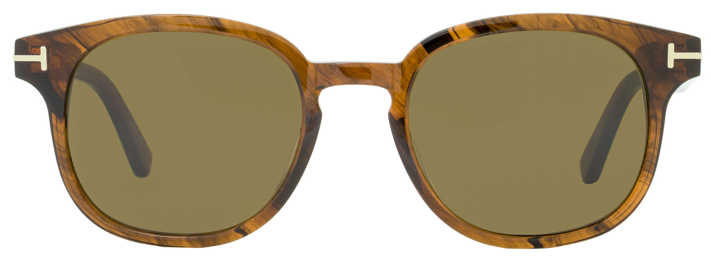 Tom Ford Oval Sunglasses TF399 Frank 48B Brown Melange 50mm FT0399