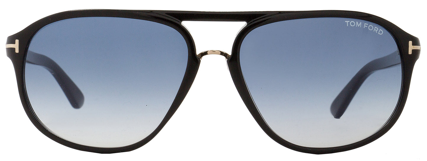 Tom Ford Rectangular Sunglasses TF447 Jacob 01P Black/Gold FT0447