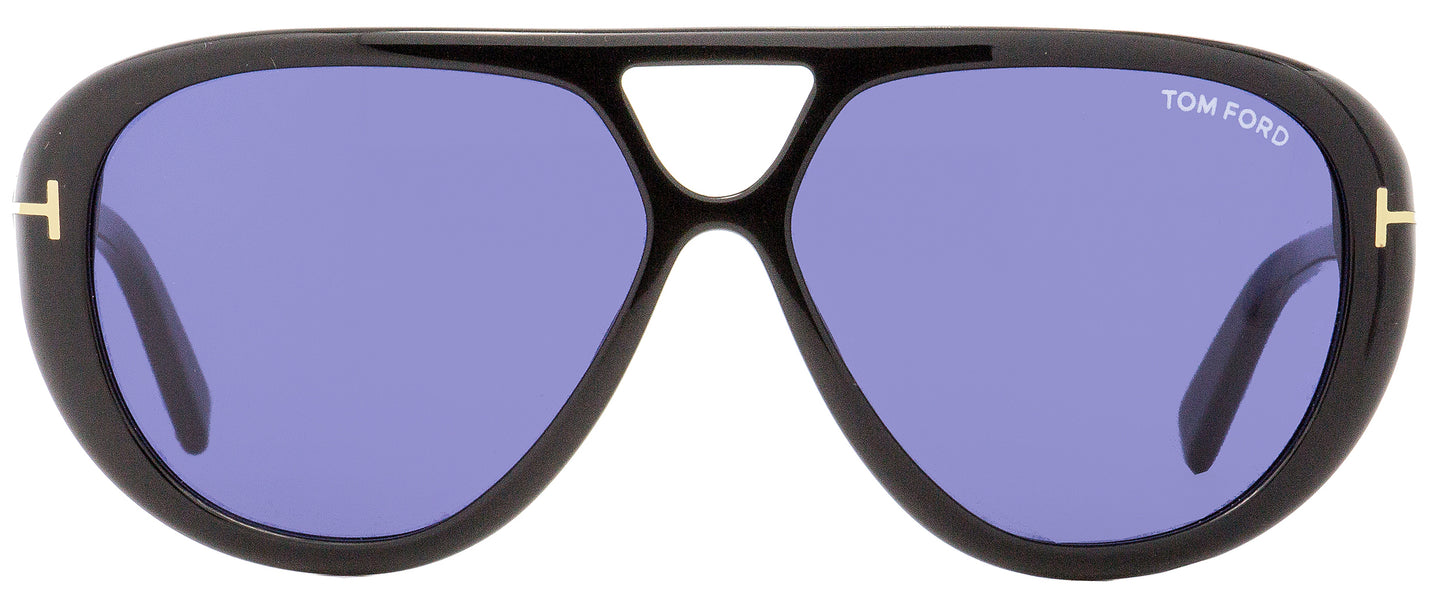 Tom Ford Oval Sunglasses TF510 Marley 01V Black/Gold 59mm FT0510