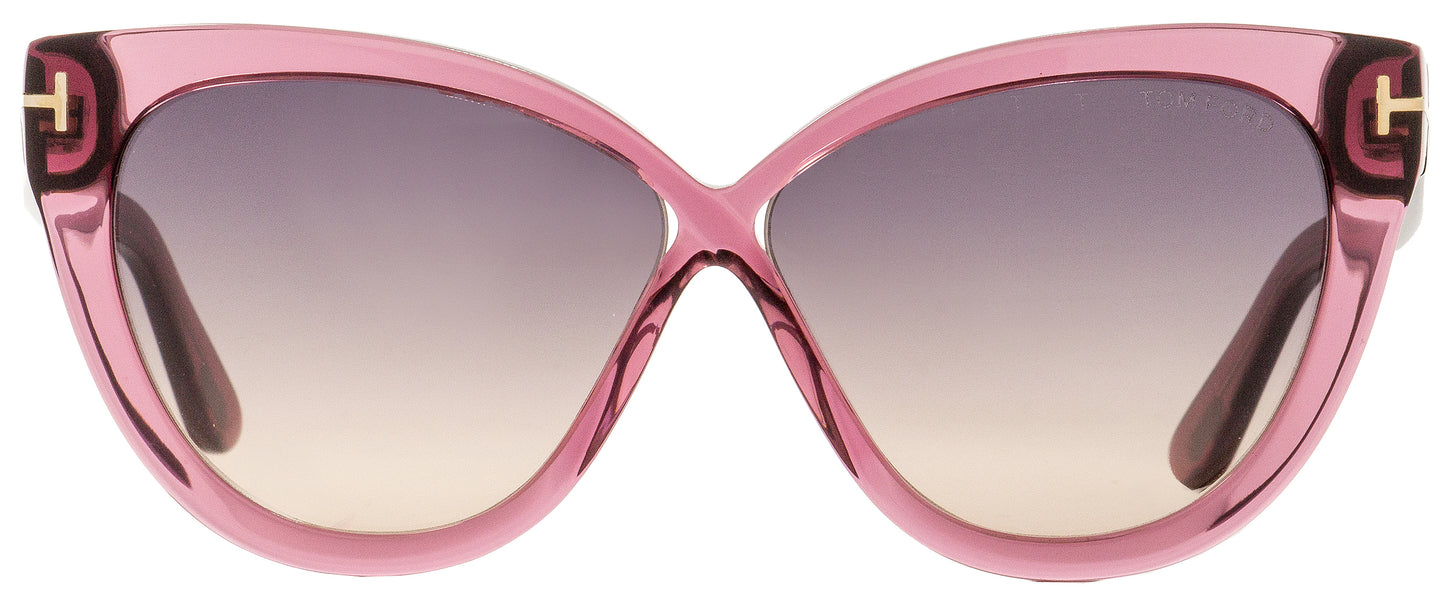 Tom Ford Butterfly Sunglasses TF511 Arabella 69B Transparent Bordeaux 59mm FT0511