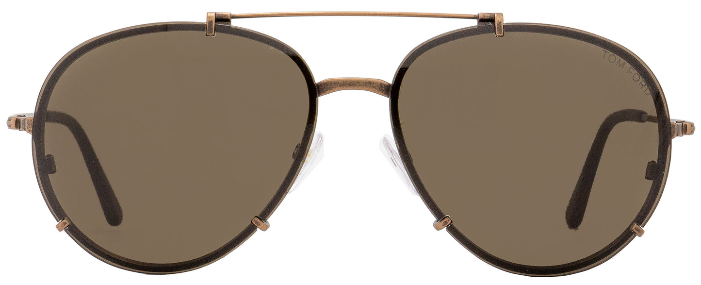 Tom Ford Oval Sunglasses TF527 Dickon 49J Antique Brown 61mm FT0527