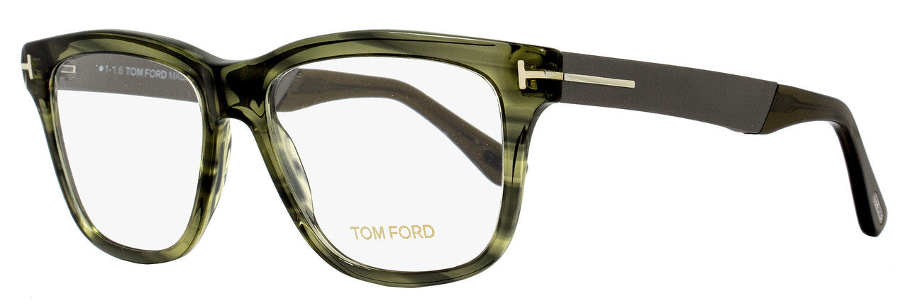Tom Ford Square Eyeglasses TF5372 098 Size: 54mm Green Melange/Ruthenium FT5372
