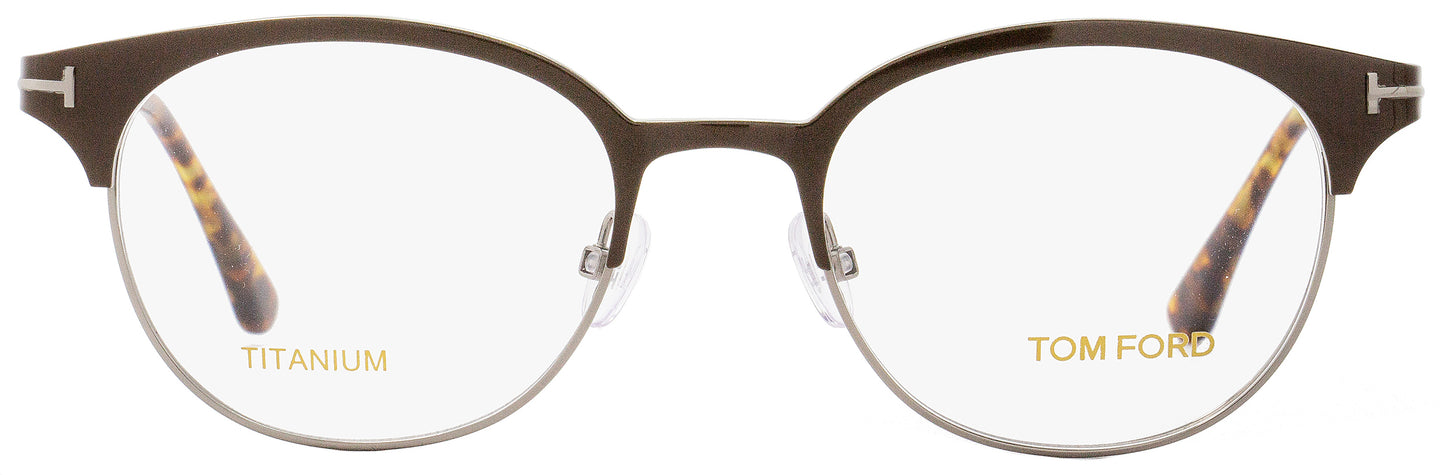 Tom Ford Oval Eyeglasses TF5382 009 Size: 50mm Ruthenium/Dark Brown/Havana FT5382