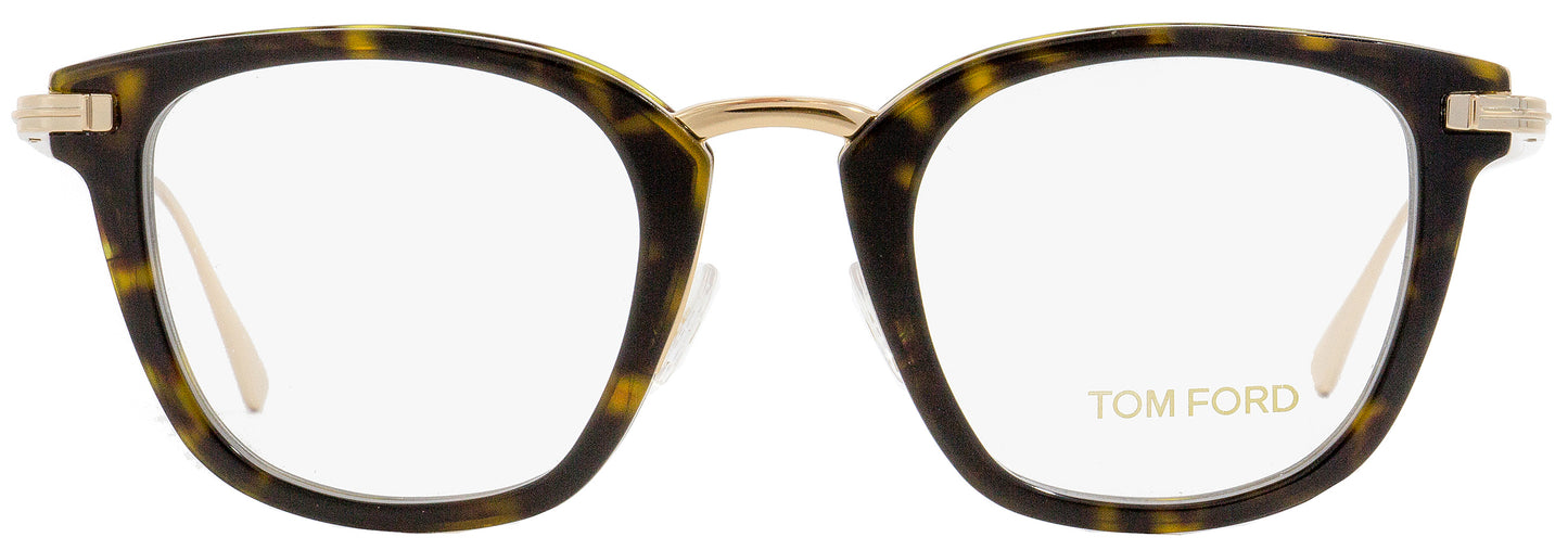 Tom Ford Square Eyeglasses TF5496 052 Gold/Dark Havana 47mm FT5496