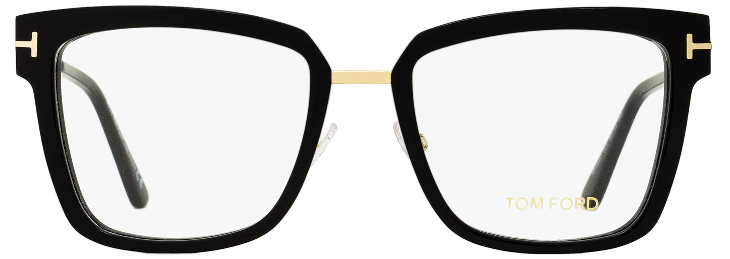 Tom Ford Square Eyeglasses TF5507 001 Black/Gold 53mm FT5507