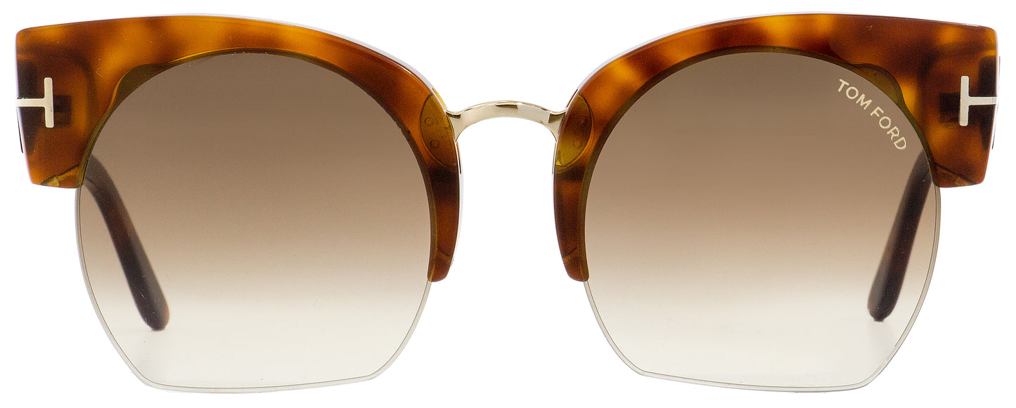Tom Ford Oval Sunglasses TF552 Savannah-02 53F Blonde Havana 55mm FT0552