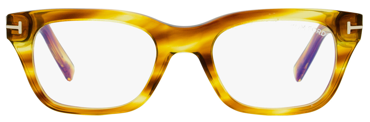 Tom Ford Blue Block Eyeglasses TF5536B 045 Striped Brown/Opal 51mm FT5536