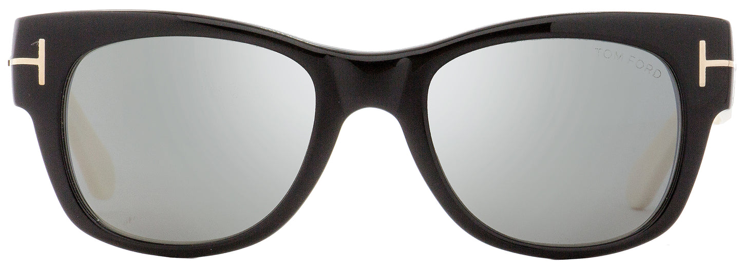 Tom Ford Oval Sunglasses TF58 Cary 05C Black/Ivory 52mm FT058