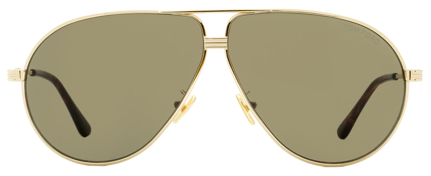 Tom Ford Pilot Sunglasses TF734H Jet 28E Gold/Havana 64mm FT0734
