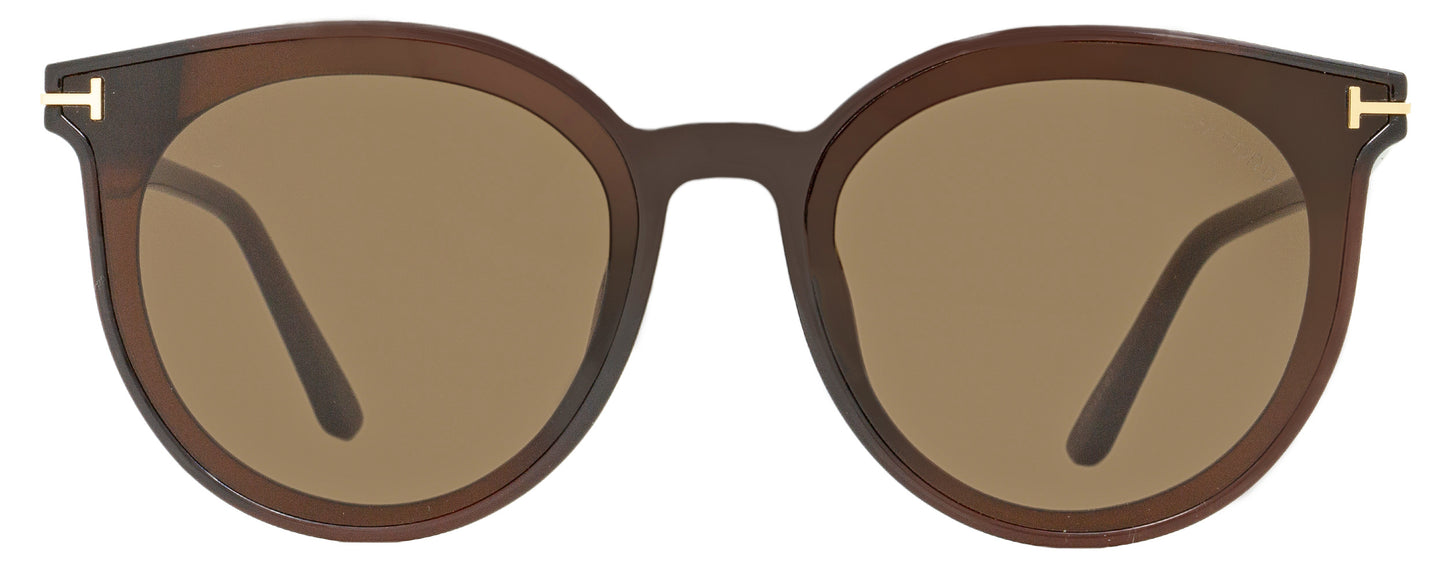 Tom Ford Oval Sunglasses TF807K 48E Brown/Gold 63mm FT0807