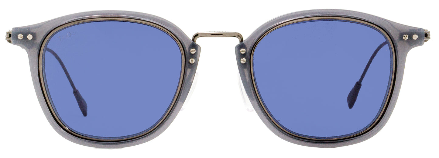 Tod's Woven Leather Sunglasses TO0218 20V Gunmetal/Gray 47mm 218