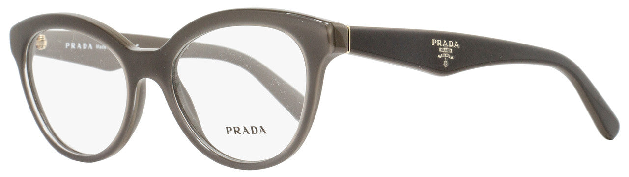Prada Oval Eyeglasses VPR11R UAM-1O1 Size: 50mm Gray/Brown PR11RV