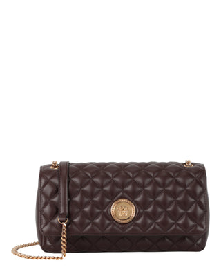 Versace Quilted Leather Shoulder Bag 1013353-A03912-1ND8V Chocolate