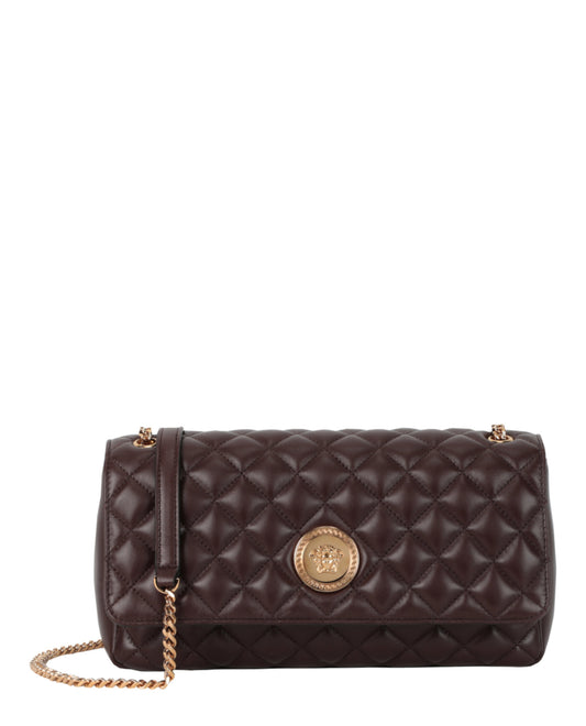 Versace Quilted Leather Shoulder Bag 1013353-A03912-1ND8V Chocolate