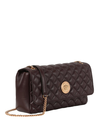 Versace Quilted Leather Shoulder Bag 1013353-A03912-1ND8V Chocolate