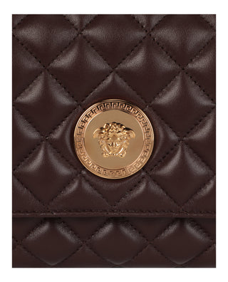 Versace Quilted Leather Shoulder Bag 1013353-A03912-1ND8V Chocolate