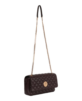 Versace Quilted Leather Shoulder Bag 1013353-A03912-1ND8V Chocolate