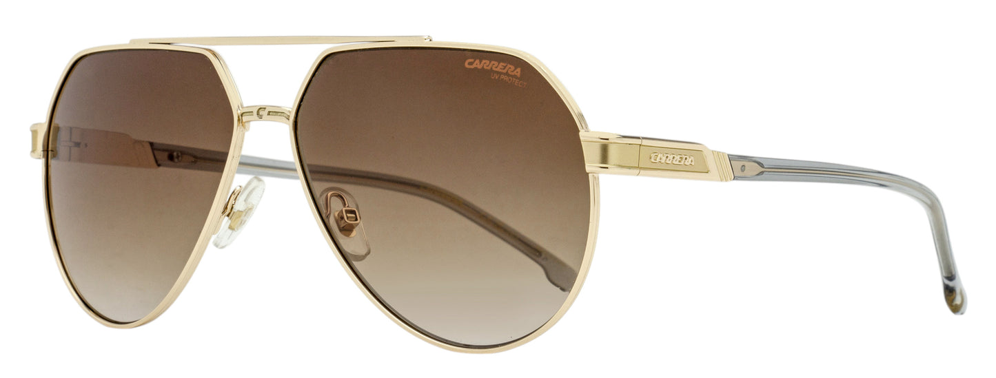 Carrera Flex Hinge Pilot Sunglasses 1067/S 2F7HA Gold/Transparent Gray 62mm