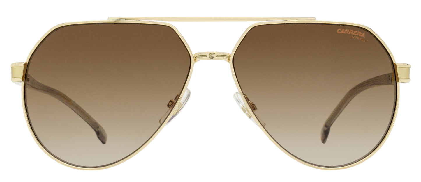 Carrera Flex Hinge Pilot Sunglasses 1067/S 2F7HA Gold/Transparent Gray 62mm