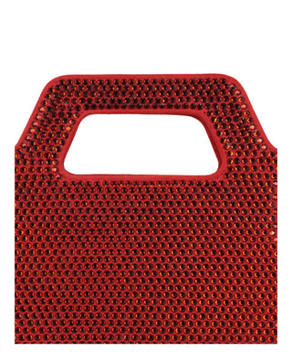 Ferragamo Wanda Mini Stain And Strass Top-Handle Bag 213688-760558 Red