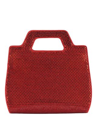 Ferragamo Wanda Mini Stain And Strass Top-Handle Bag 213688-760558 Red