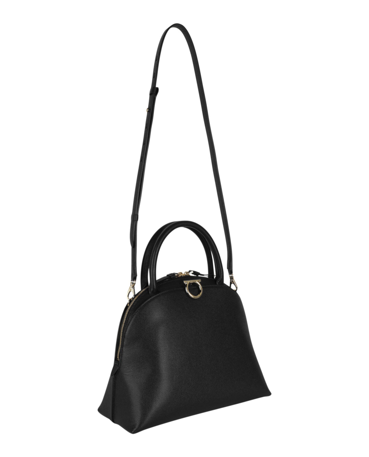 Ferragamo Gancini Medium Top Handle Bag 213934-760956 Black