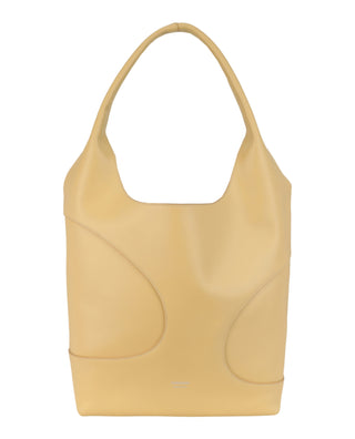 Ferragamo Debossed Cut-Out Hobo Bag 215985-771873 Light Yellow