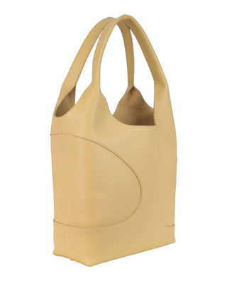 Ferragamo Debossed Cut-Out Hobo Bag 215985-771873 Light Yellow